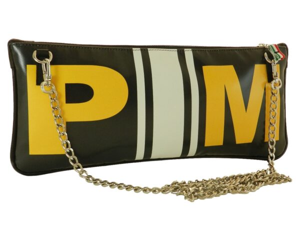 WOMAN'S POCHETTE PAUL MECCANICO. MODEL RIBELLA COLOURS BLACK/WHITE/YELLOW. - Unique Pieces Paul Meccanico